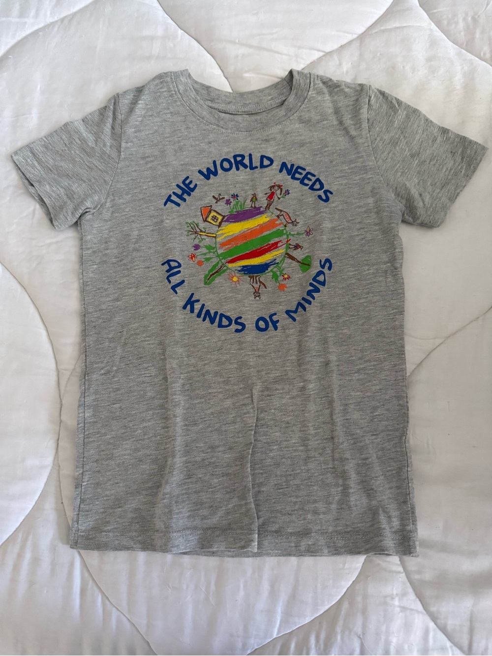 Kids' Gray Graphic Tee - 'The World Needs All Kinds of Minds'